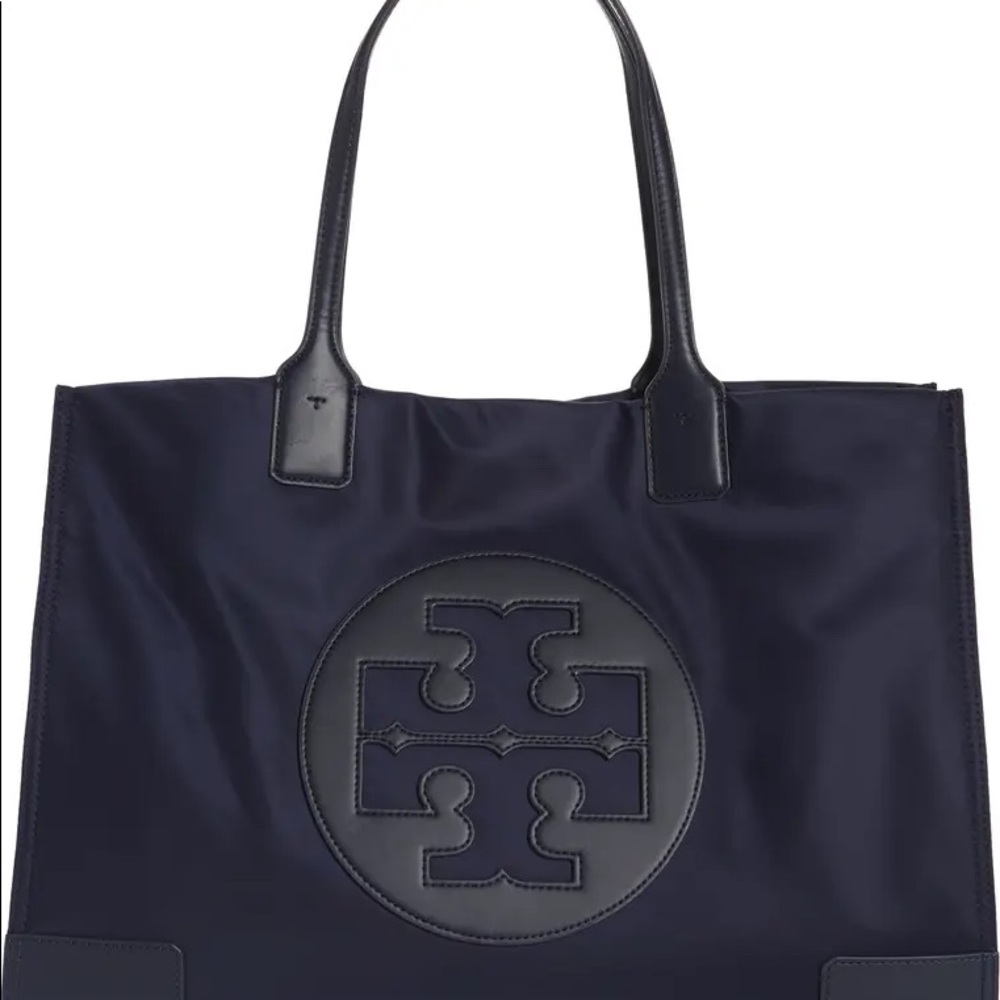 Tory Burch Ella Nylon Large Tote Navy Blue